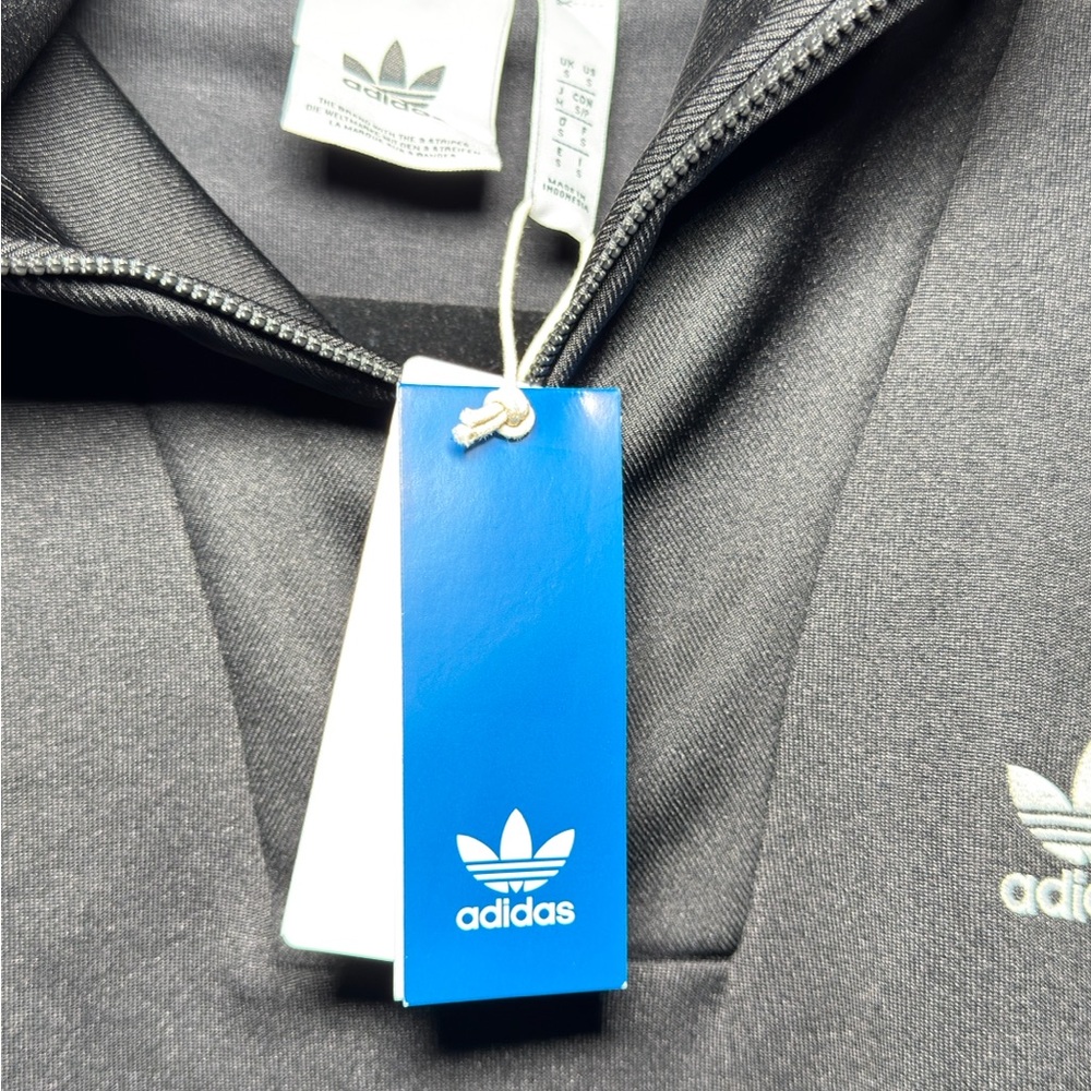Adidas Funnel Neck Track Top Pullover Jacket, Men Size Small Black - Picture 4 of 9